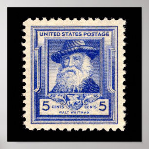 Walt Whitman Amerikaanse herdenkingspostzegel Poster