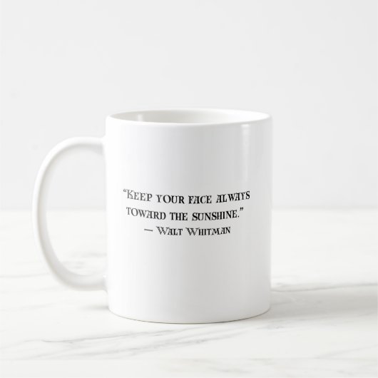 Walt Whitman Positive Quote Coffee Mug (Gauche)