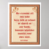 Walt Whitman quote - poster (Voorkant)