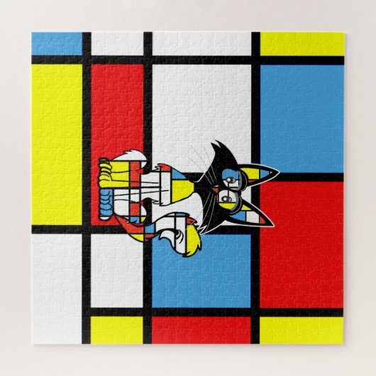 Walter bevindt zich in een Piet Mondrian Legpuzzel (Horizontaal)