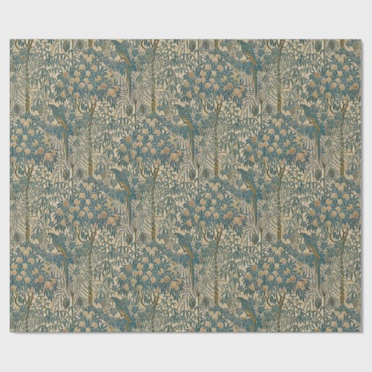 Walter Crane  Art Nouveau Macaw Pattern Cadeaupapier (Vlak)