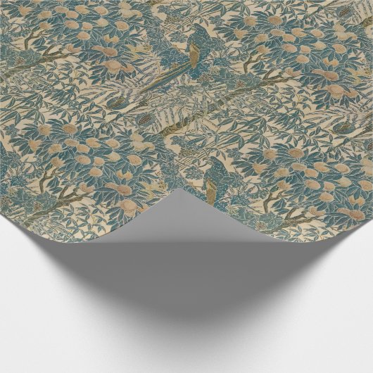 Walter Crane  Art Nouveau Macaw Pattern Cadeaupapier (Hoek)