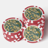 Walter Crane -  Art Nouveau Macaw Pattern Poker Chips (Opstapeling)