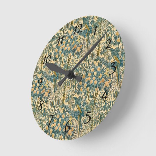 Walter Crane -  Art Nouveau Macaw Pattern Ronde Klok (Hoek)