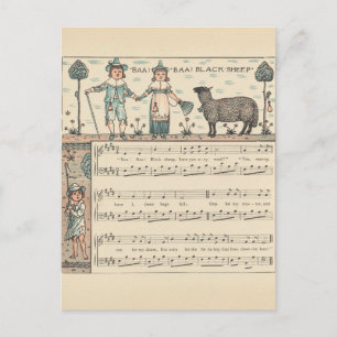 Walter Crane Baa Baa Zwarte Schaap Kindeerversje Briefkaart