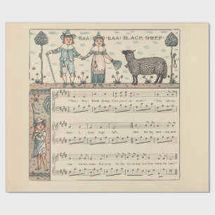 Walter Crane Baa Baa Zwarte Schaap Kindeerversje Cadeaupapier