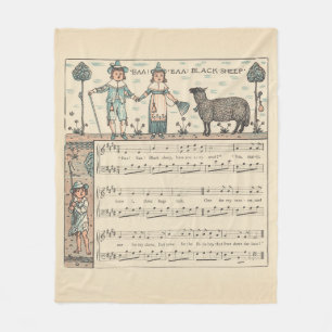 Walter Crane Baa Baa Zwarte Schaap Kindeerversje Fleece Deken