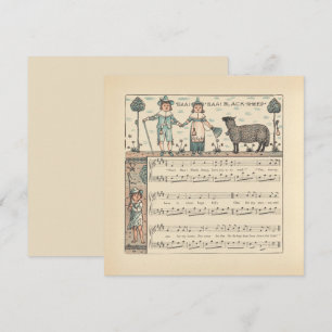 Walter Crane Baa Baa Zwarte Schaap Kindeerversje Kaart