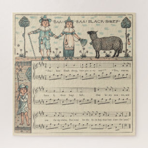 Walter Crane Baa Baa Zwarte Schaap Kindeerversje Legpuzzel