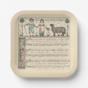 Walter Crane Baa Baa Zwarte Schaap Kindeerversje Papieren Bordje