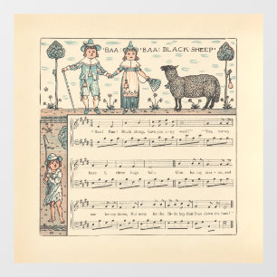 Walter Crane Baa Baa Zwarte Schaap Kindeerversje Raamsticker
