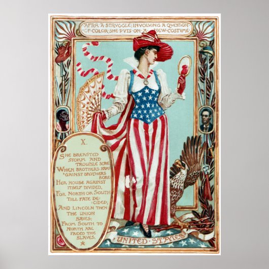 Walter Crane Columbia's Courtship Verenigde Staten Poster (Voorkant)