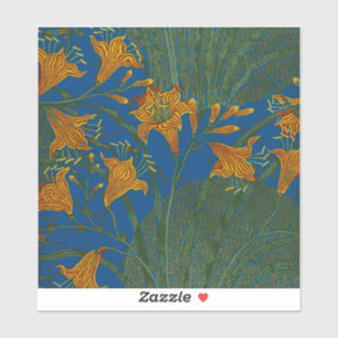 Walter Crane Day Lily Floral Wallpaper Design Sticker