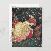 Walter Crane - Het Beauty en het Beest Briefkaart (Voorkant / Achterkant)