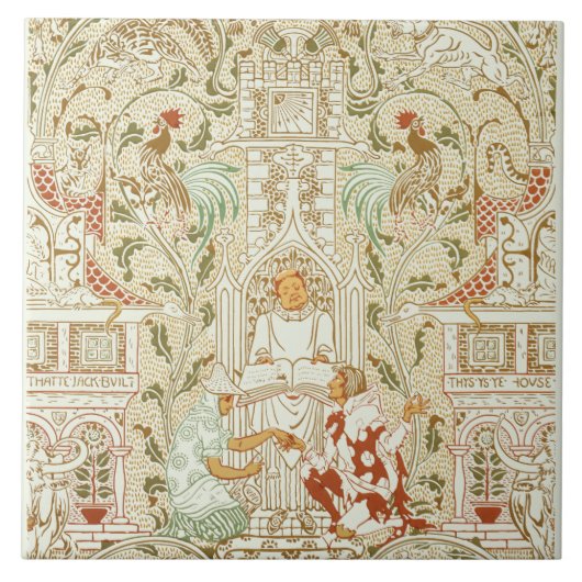 Walter Crane het huis dat Jack bouwde Tegeltje (Voorkant)