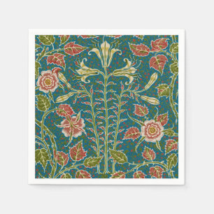 Walter Crane Oude lelie en roos bloemmotief Servet