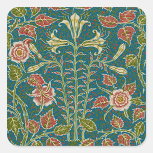Walter Crane Oude lelie en roos bloemmotief Vierkante Sticker