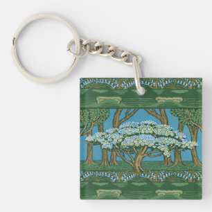 Walter Crane Oude Meiboom Bos Behangselpapier Sleutelhanger