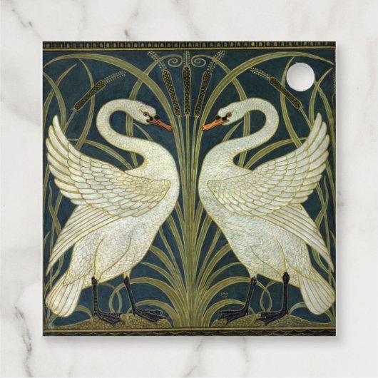 Walter Crane Swan & Rush and Iris Victorian Bedankjes Labels (Achterkant)