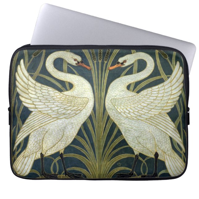 Walter Crane Swan & Rush and Iris Victorian  Laptop Sleeve (Voorkant)