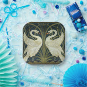 Walter Crane Swan & Rush and Iris Victorian Papieren Bordje (Feest)