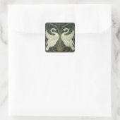 Walter Crane Swan & Rush and Iris Victorian  Vierkante Sticker (Tas)