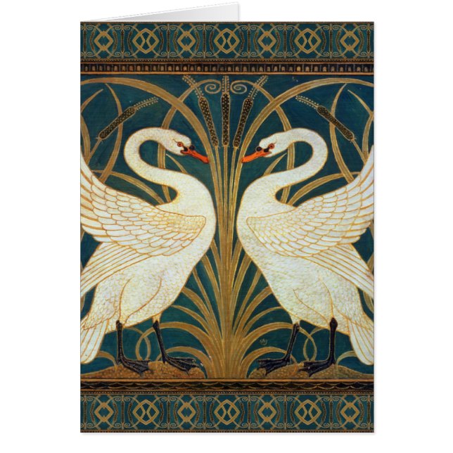 Walter Crane Swan, Rush en Iris Art Nouveau (Voorkant)