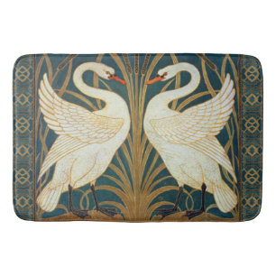Walter Crane Swan, Rush en Iris Art Nouveau Badmat