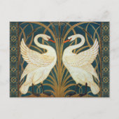 Walter Crane Swan, Rush en Iris Art Nouveau Briefkaart (Voorkant)