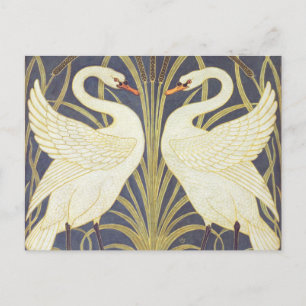Walter Crane Swan, Rush en Iris Art Nouveau Briefkaart
