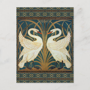 Walter Crane Swan, Rush en Iris Art Nouveau Briefkaart