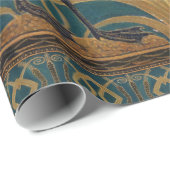 Walter Crane Swan, Rush en Iris Art Nouveau Cadeaupapier (Rol Hoek)