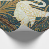 Walter Crane Swan, Rush en Iris Art Nouveau Cadeaupapier (Hoek)