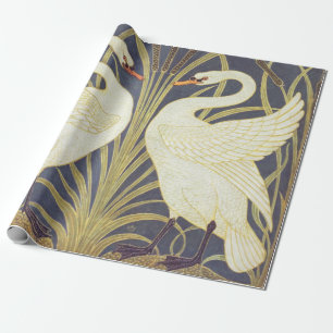 Walter Crane Swan, Rush en Iris Art Nouveau Cadeaupapier