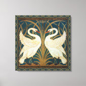Walter Crane Swan, Rush en Iris Art Nouveau Canvas Afdruk (Voorkant)