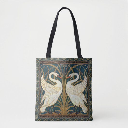 Walter Crane Swan, Rush en Iris Art Nouveau Draagtas (Voorkant)