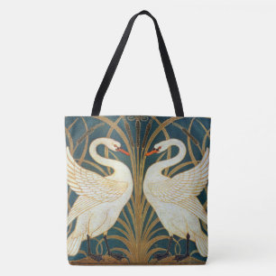 Walter Crane Swan, Rush en Iris Art Nouveau Draagtas