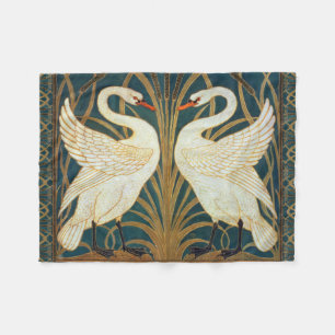 Walter Crane Swan, Rush en Iris Art Nouveau Fleece Deken