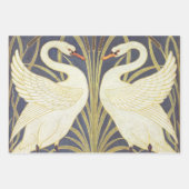 Walter Crane Swan, Rush en Iris Art Nouveau Inpakpapier Vel (Voorkant 2)