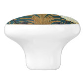 Walter Crane Swan, Rush en Iris Art Nouveau Keramische Knop (Zijkant)