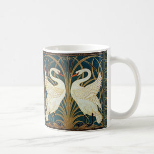 Walter Crane Swan, Rush en Iris Art Nouveau Koffiemok