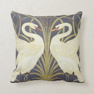 Walter Crane Swan, Rush en Iris Art Nouveau Kussen