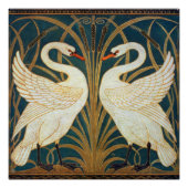 Walter Crane Swan, Rush en Iris Art Nouveau Perfect Poster (Voorkant)