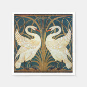 Walter Crane Swan, Rush en Iris Art Nouveau Servet (Voorkant)