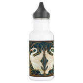 Walter Crane Swan, Rush en Iris Art Nouveau Waterfles (Links)