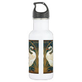 Walter Crane Swan, Rush en Iris Art Nouveau Waterfles (Achterkant)