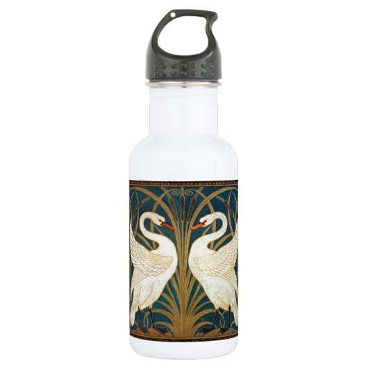 Walter Crane Swan, Rush en Iris Art Nouveau Waterfles (Voorkant)