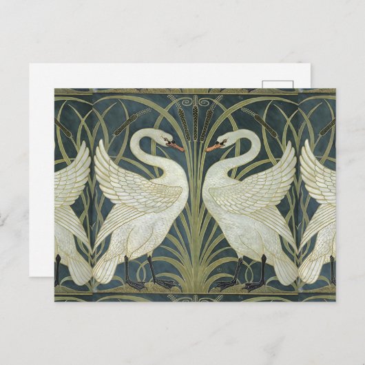  Walter Crane Swan Rush en Iris Briefkaart (Voorkant / Achterkant)