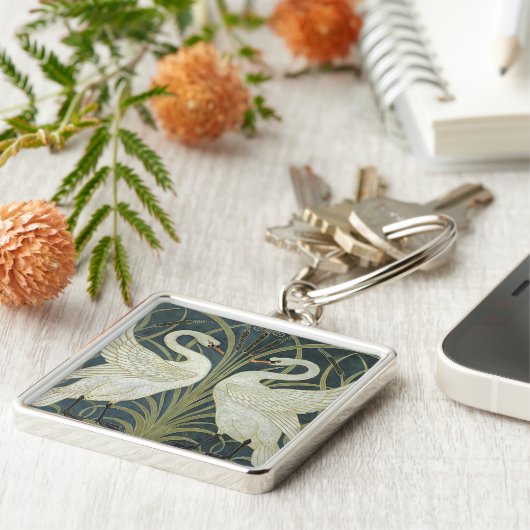 Walter Crane Swan Rush en Iris Sleutelhanger (Zijkant)