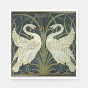 Walter Crane Swan & Rush en Iris Victoriaans Servet